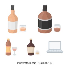 Whiskey, liquor, rum, vermouth.Alcohol set collection icons in cartoon style vector symbol stock illustration web.