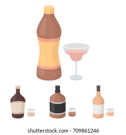 Whiskey, liquor, rum, vermouth.Alcohol set collection icons in cartoon style vector symbol stock illustration web.