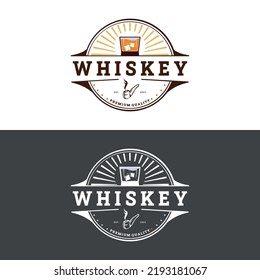 whiskey logo design. Beverage design template for restaurants, bars, pubs and companies.