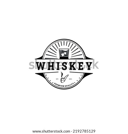whiskey logo design. Beverage design template for restaurants, bars, pubs and companies.