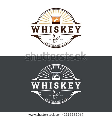 whiskey logo design. Beverage design template for restaurants, bars, pubs and companies.