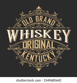 Whiskey logos with floral elements. Vector layered