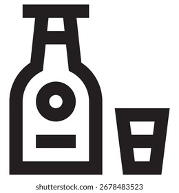 Whiskey Modern Vector Icon – Minimal Illustration Symbol Template for Web Mobile App UI Design