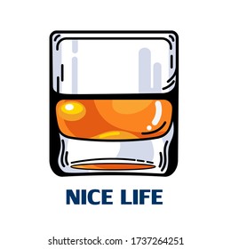 Whiskey nice life illustration vector art