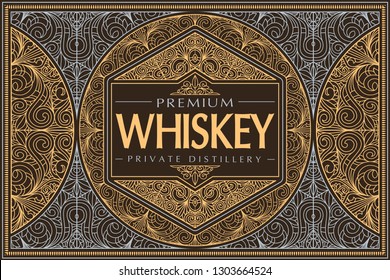 Whiskey - ornate vintage decorative label