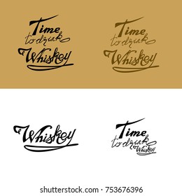 Whiskey promotion motivation. Quote whiskey typography. Calligraphy style quotes. Graphic design lifestyle lettering. Sketch whiskey inspiration vector. 