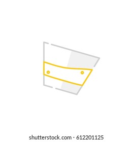 Whiskey and Scotch Glass. Vector, Illustration