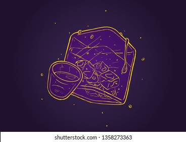 Whiskey and Shot - Vector illustration