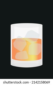 whiskey soda, alcohol drink, vector illustration