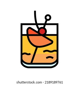 whiskey sour cocktail glass drink color icon vector. whiskey sour cocktail glass drink sign. isolated symbol illustration