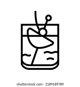 whiskey sour cocktail glass drink line icon vector. whiskey sour cocktail glass drink sign. isolated contour symbol black illustration