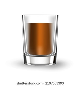 Whiskey Tumbler Glas realistisch transparent isoliert Symbol. Alkoholgetränk - Glas, Vektorgrafik