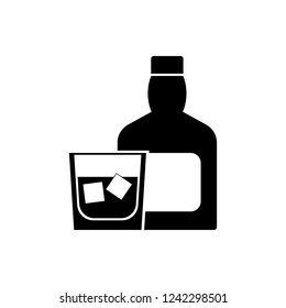 Whiskey vector icon. Emblem isolated on white background. Modern simple icon style for graphic and web design, logo. EPS10