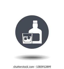 Whiskey vector icon. Emblem isolated. Modern simple icon style for graphic and web design, logo. EPS10