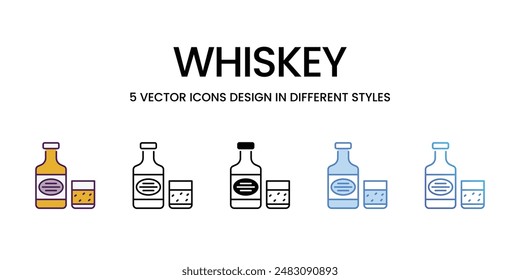 Whiskey vector icons set stock illustration