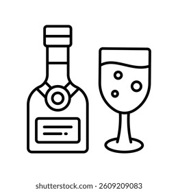Whiskey vector outline icon. EPS 10 file
