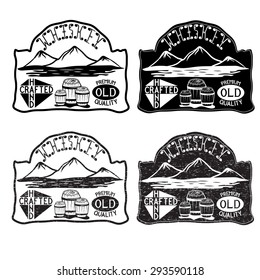 whiskey vintage labels set