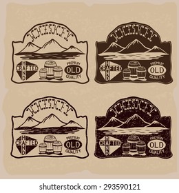 whiskey vintage labels set