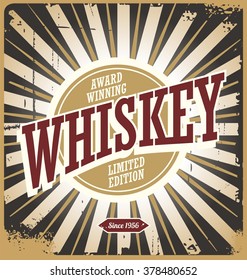 Whiskey vintage tin sign