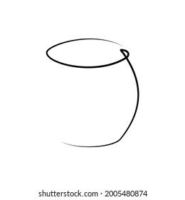 Whiskey wineglass on white background. Graphic arts sketch design. Black one line drawing style. Hand drawn image. Alcohol drink concept for restaurant, cafe, party. Freehand drawing style. Vector.
