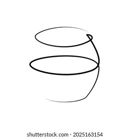 Whiskey wineglass on white background. Graphic arts sketch design. Black one line drawing style. Hand drawn image. Alcohol drink concept for restaurant, cafe, party. Freehand drawing style. Vector.
