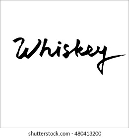 Whiskey Word Calligraphy Stock Vector (royalty Free) 480413200 