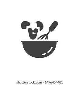 Whisking egg vector icon. Cooking instructions filled flat sign for mobile concept and web design. Beating eggs glyph icon. Symbol, logo illustration. Vector graphics