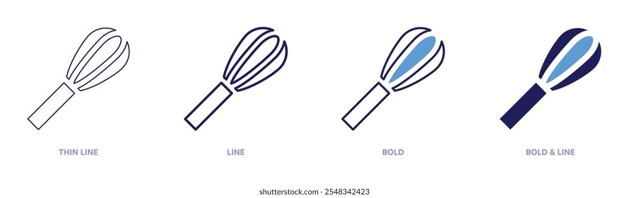 Bater o ícone em 4 estilos diferentes. Linha fina, Linha, Negrito e Linha Negrito. Estilo duotônico. Traçado editável.