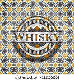 Whisky arabesque emblem background. arabic decoration.