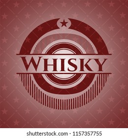 Whisky badge with red background