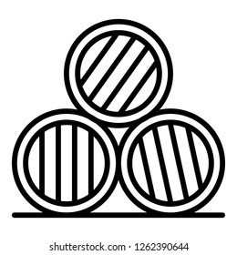 Whisky barrel stack icon. Outline whisky barrel stack vector icon for web design isolated on white background