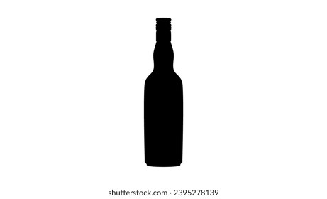 whisky bottle, black isolated silhouette