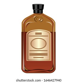 Whisky bottle icon. Cartoon of whisky bottle vector icon for web design isolated on white background