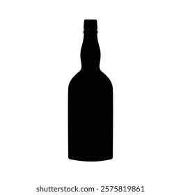 Whisky bottle silhouette vector design isolated on a white background