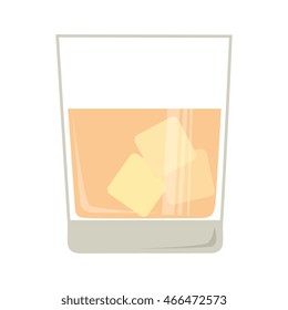 whisky cold glass isolated flat icon design