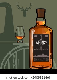 Whisky Distillery Scotland - Vector Silhouettes