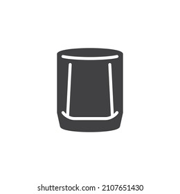 Whisky Glas Vektorsymbol. volles Flachzeichen für mobiles Konzept und Webdesign. Whiskey Glas-Glyphsymbol. Symbol, Logo-Abbildung. Vektorgrafik