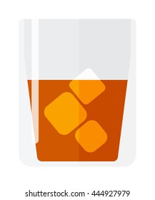 Whisky and ice shot cup vector illustration