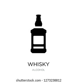 whisky icon vector on white background, whisky trendy filled icons from Alcohol collection, whisky simple element illustration