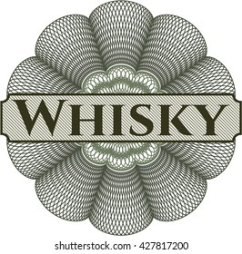 Whisky inside a money style rosette