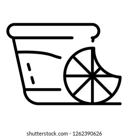 Whisky lemon glass icon. Outline whisky lemon glass vector icon for web design isolated on white background
