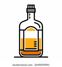 Whisky line art. Garrafa de whisky.