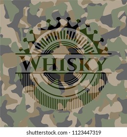 Whisky on camo pattern