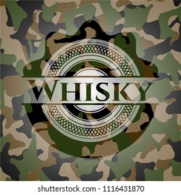 Whisky on camo texture