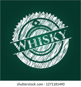Whisky on chalkboard