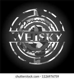 Whisky on grey camo texture