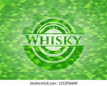 Whisky realistic green mosaic emblem