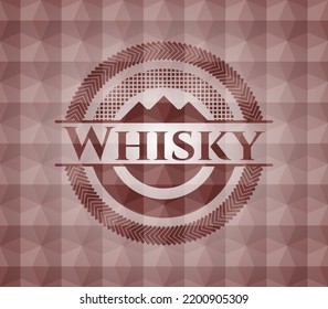 Whisky red geometric badge. Seamless. 