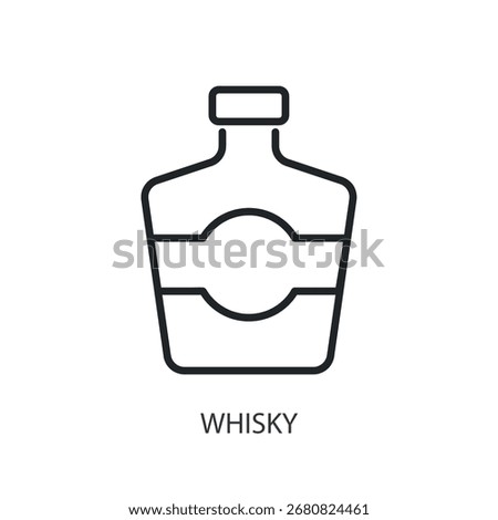 Whisky thin line vector icons.