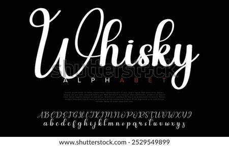 Whisky Vector font alphabet with two sets of letters